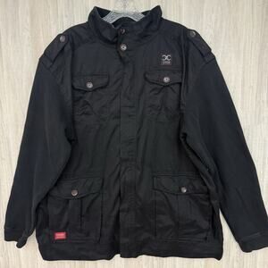 Coogi Jacket Mens 3XL XXXL Black Utility Fleece Blend Hip Hop Urban Rap Logo